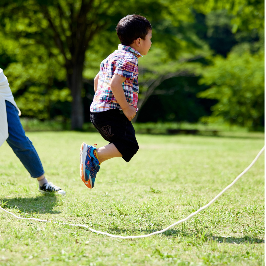 Kids playing jump rope