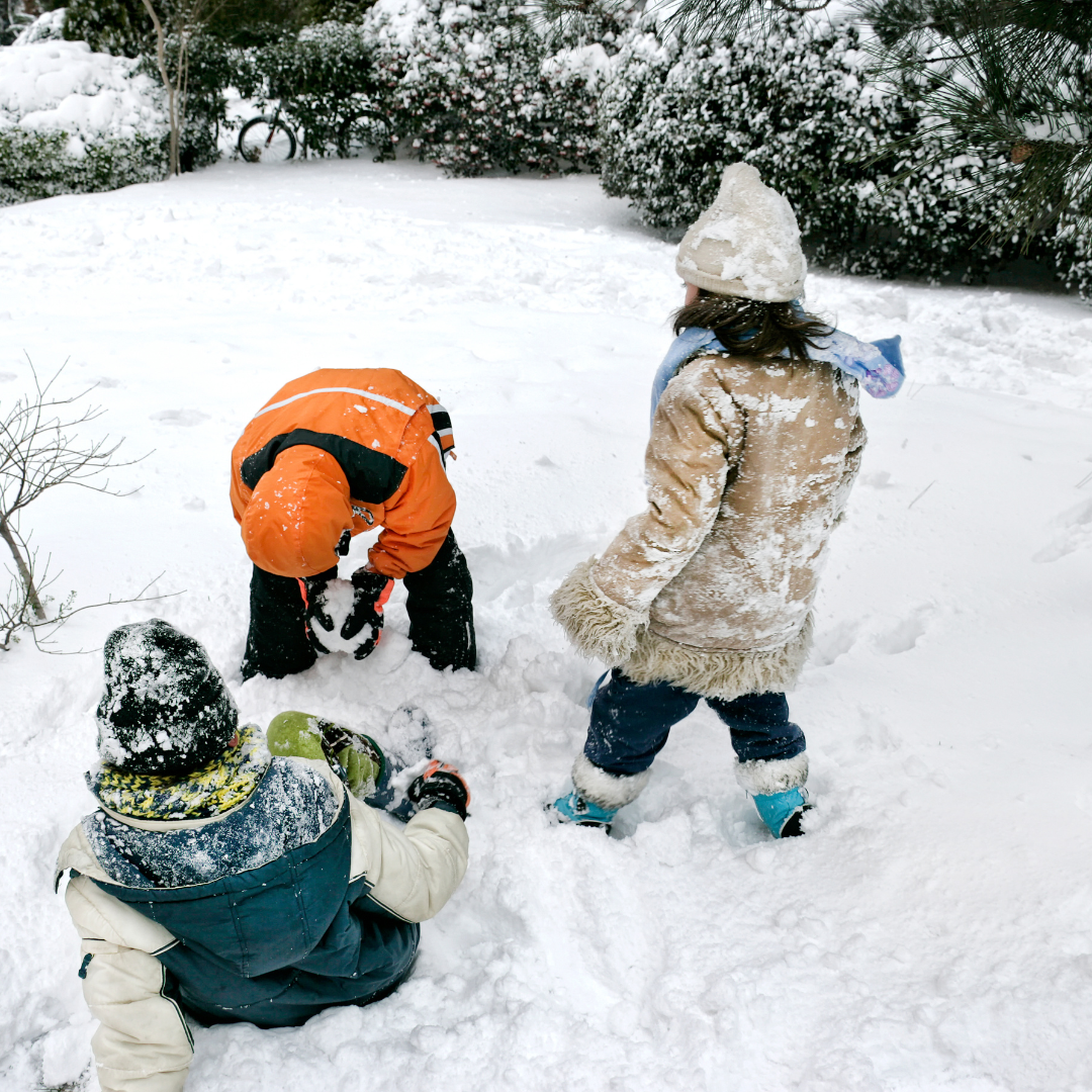 Kids playing in snow