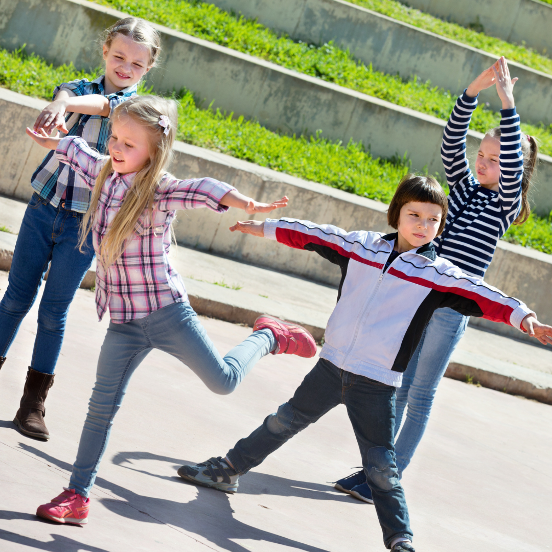 Kids exercising outside