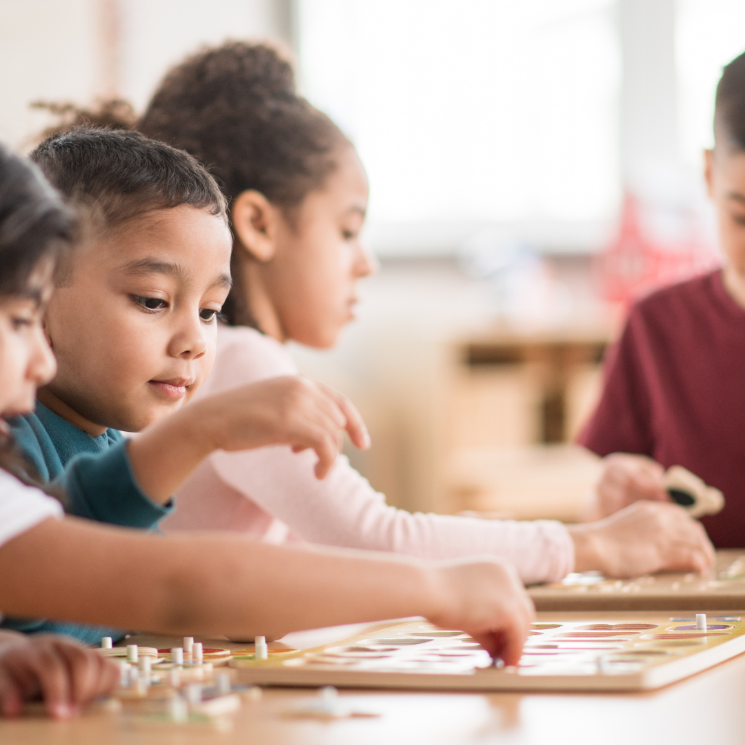 Children doing puzzles