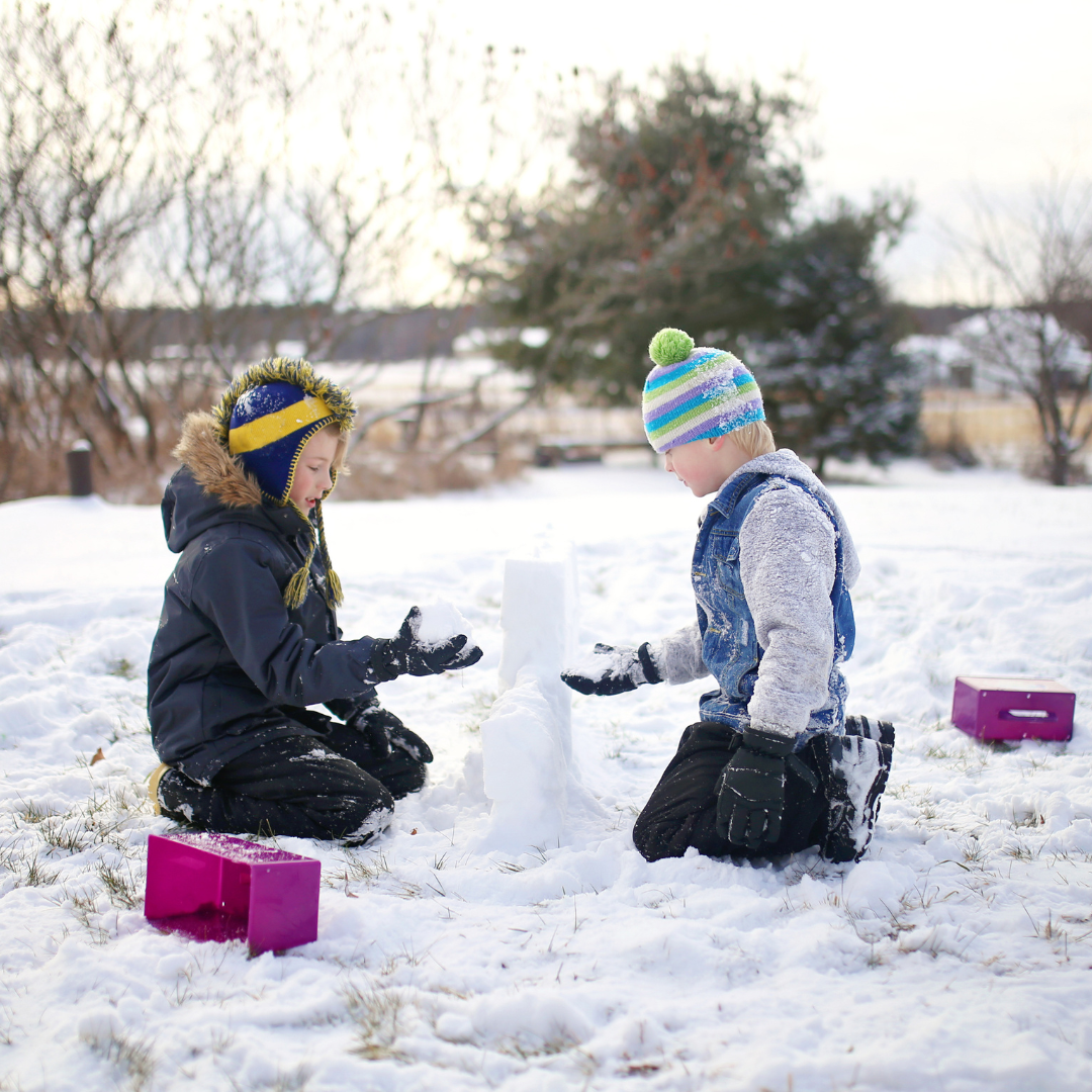 Children playing in the snow
